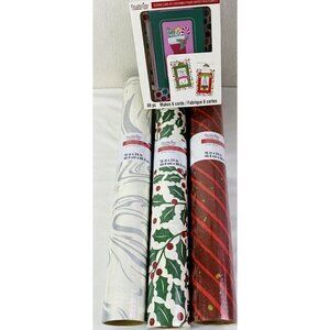Recollections Christmas Card Kit 6 Cards 3 Rolls Textured Paper Sheets 16' x 24